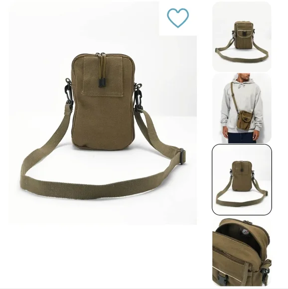 UO Unisex Rothco Classic Canvas Passport Travel Bag in Olive Moss - Picture 4 of 11